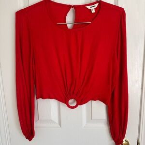 Red Crop Top with Ring Detail